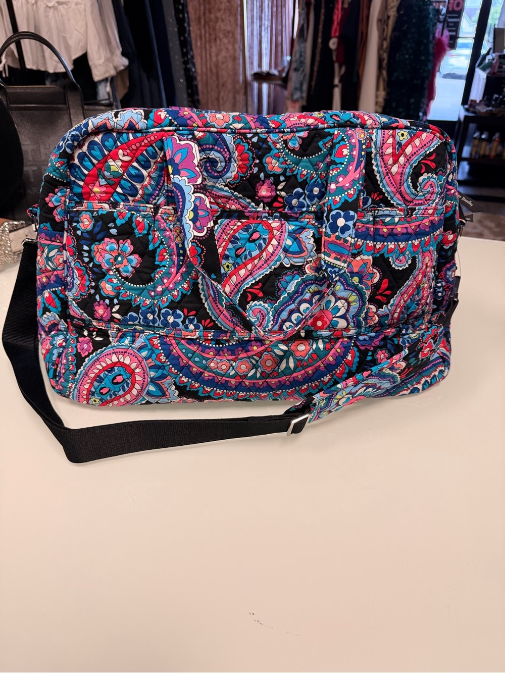 Vera Bradley Quilted Haymarket Paisley Baby Bag - Black, Pink, Teal, Blue